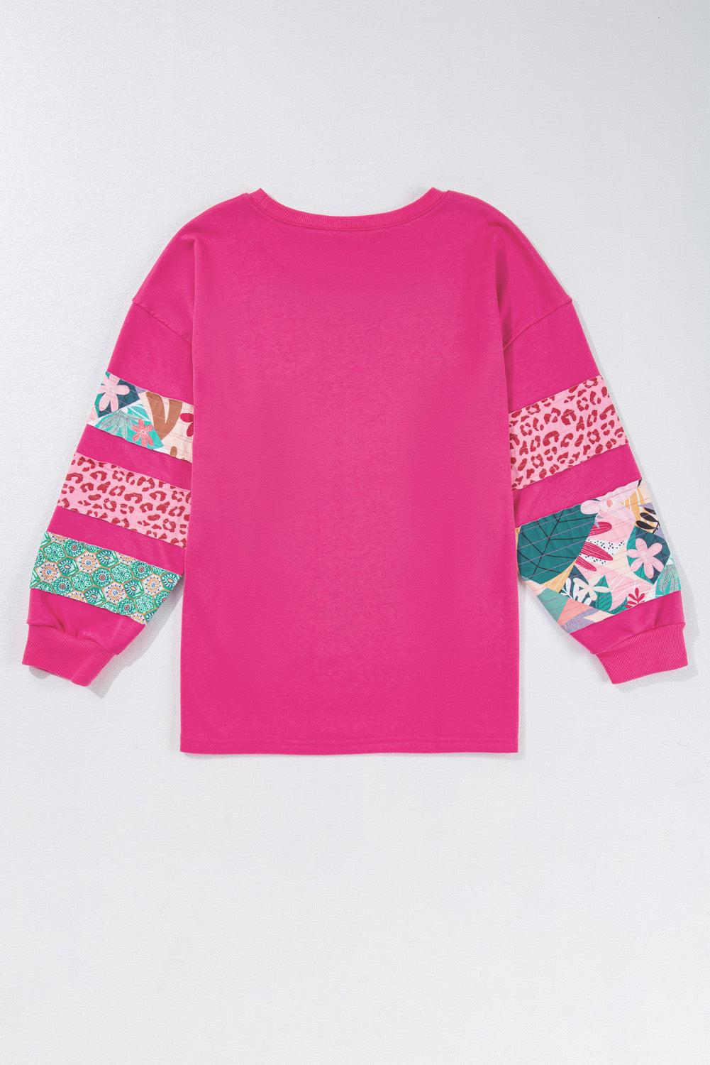 Rose Red Patchwork Sweatshirt