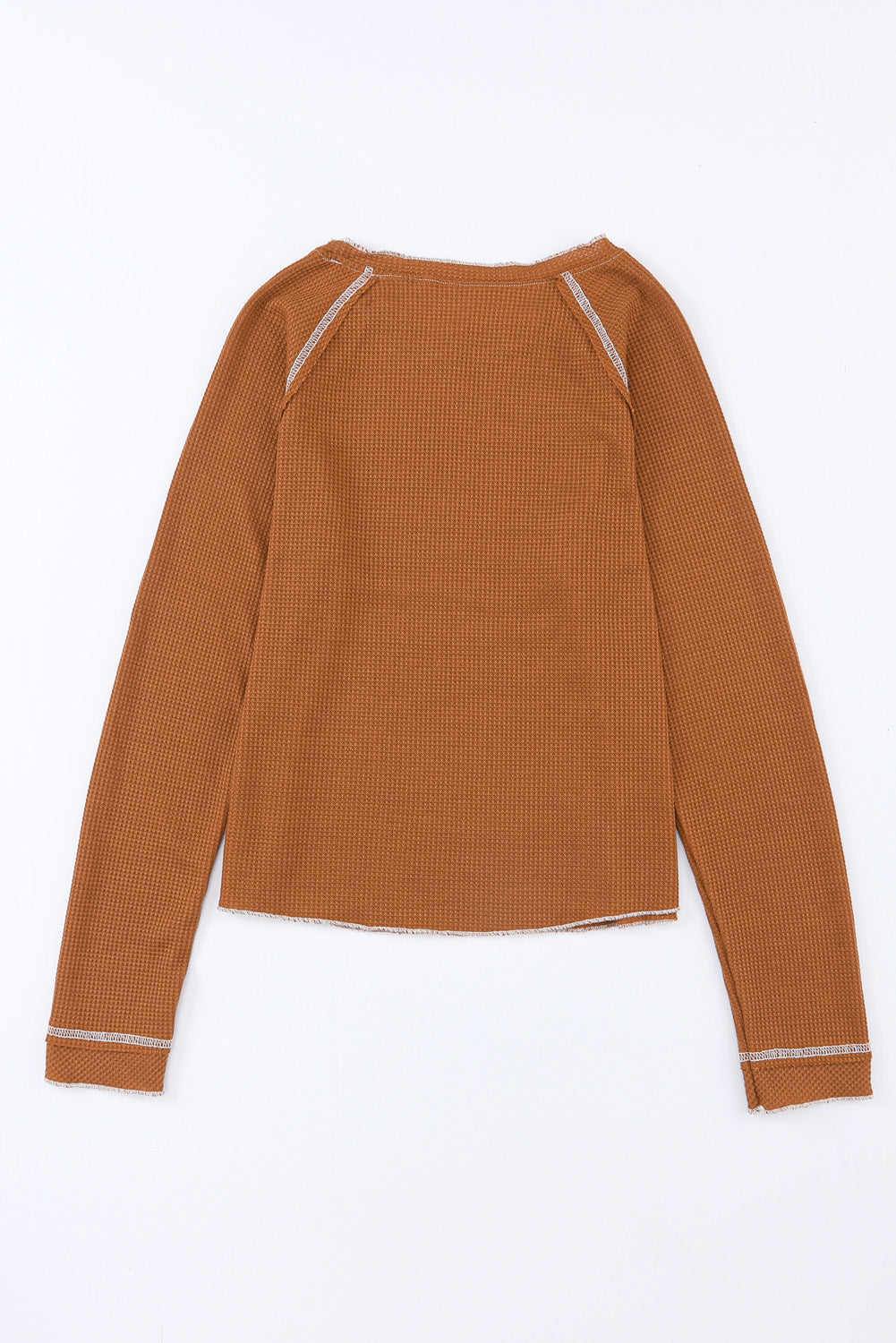 Brown Textured Long Sleeve Top