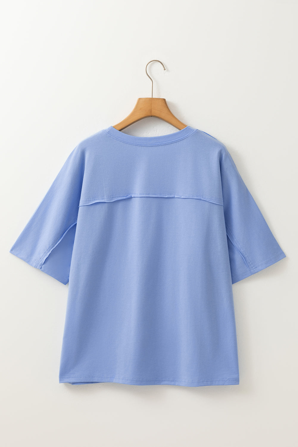 Sky Blue Flower Crew Neck Tee