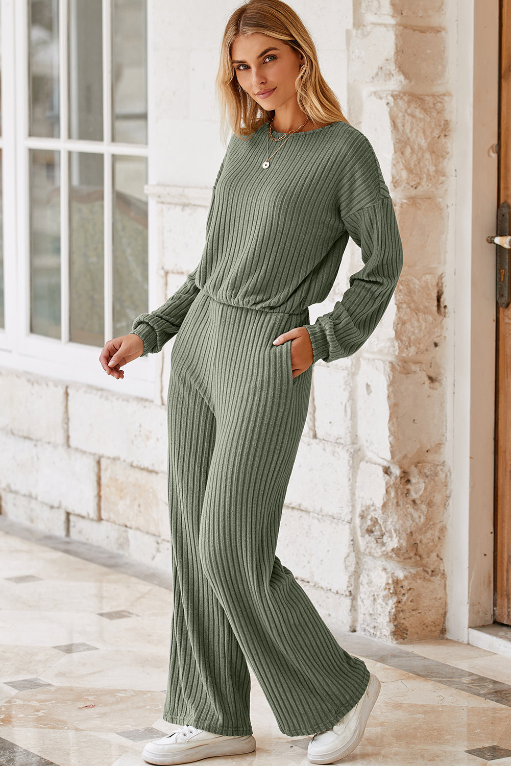 Laurel Green High Waist Jumpsuit
