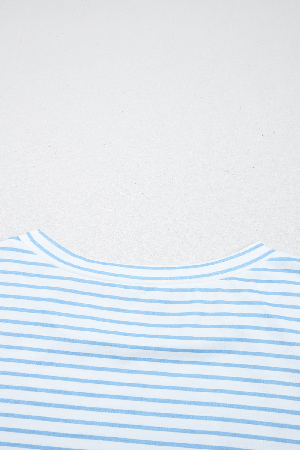 Sky Blue Stripe 3/4 Floral Puff Top