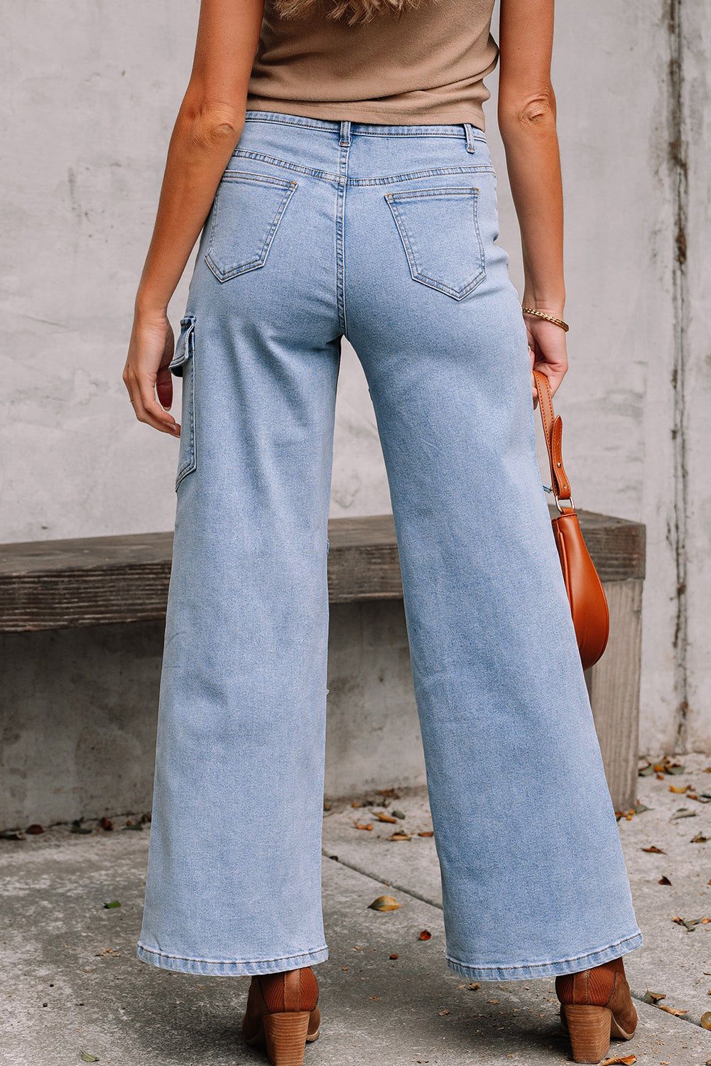Blue Bowknot Cargo Jeans