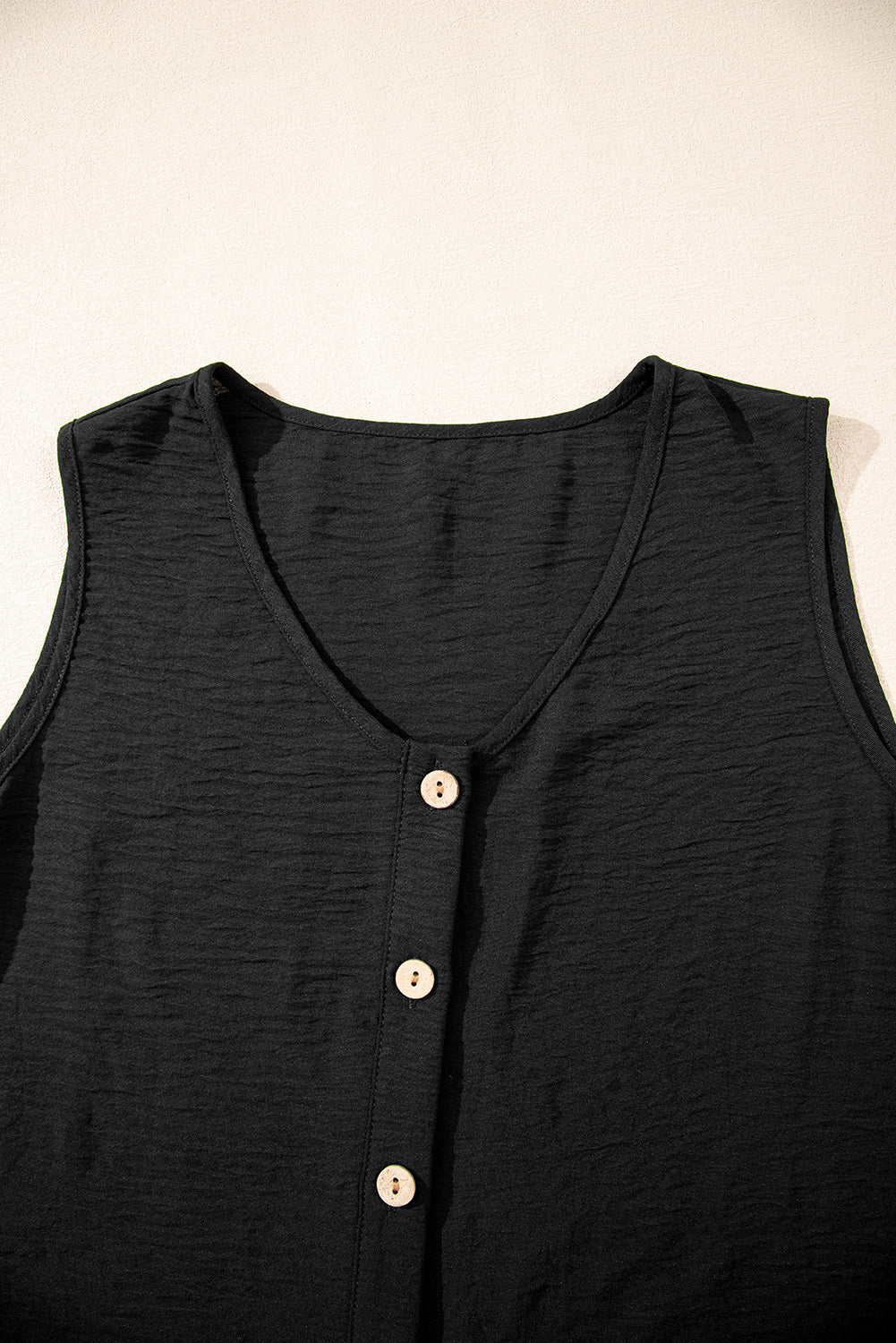 Black Buttoned Vest Set