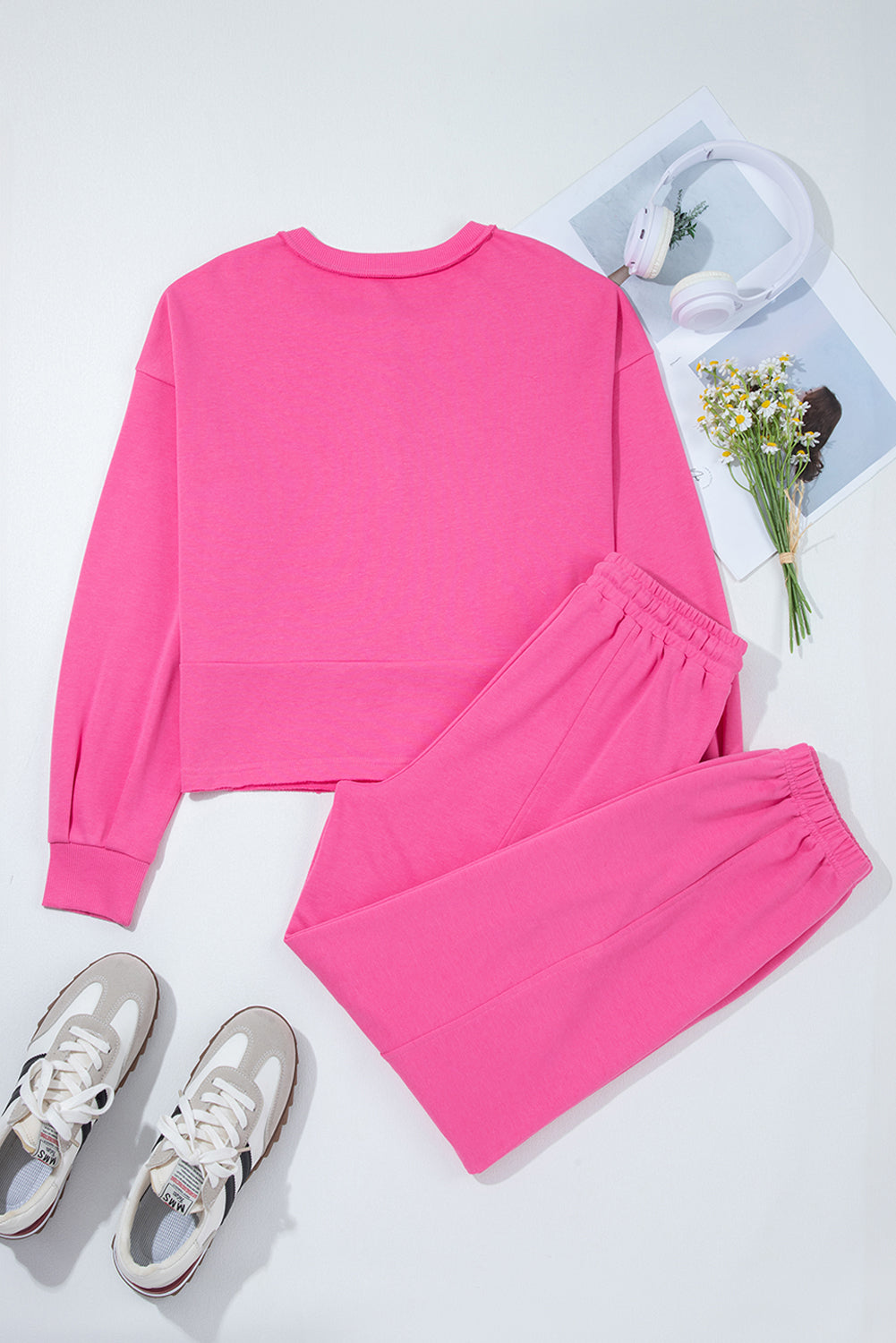 Bright Pink Pullover and Jogger Pants Set
