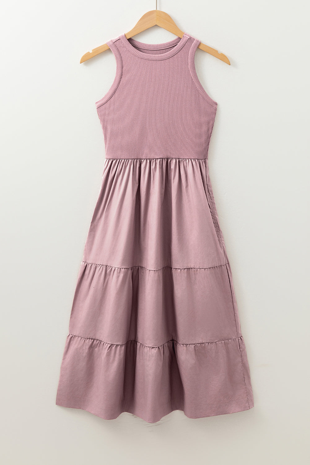 Rose Ribbed Midi Dress