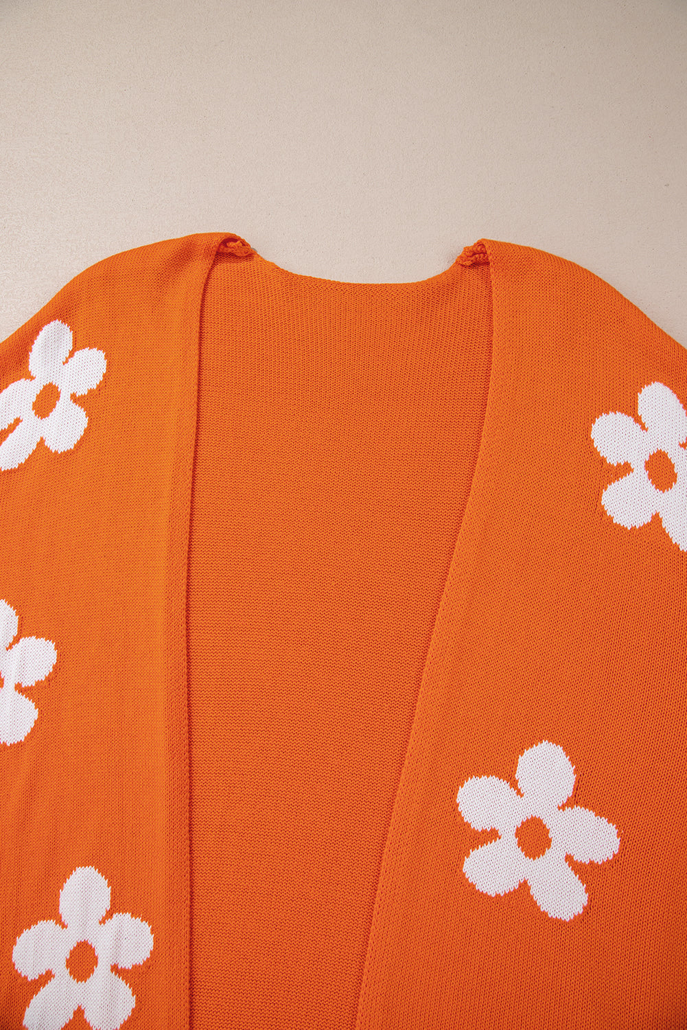 Orange Flower Pattern Cardigan