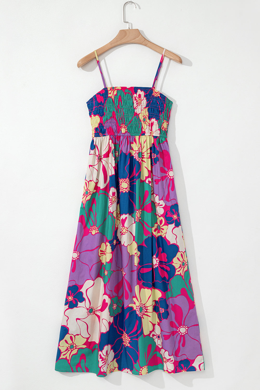 Purple Floral Print Maxi Dress