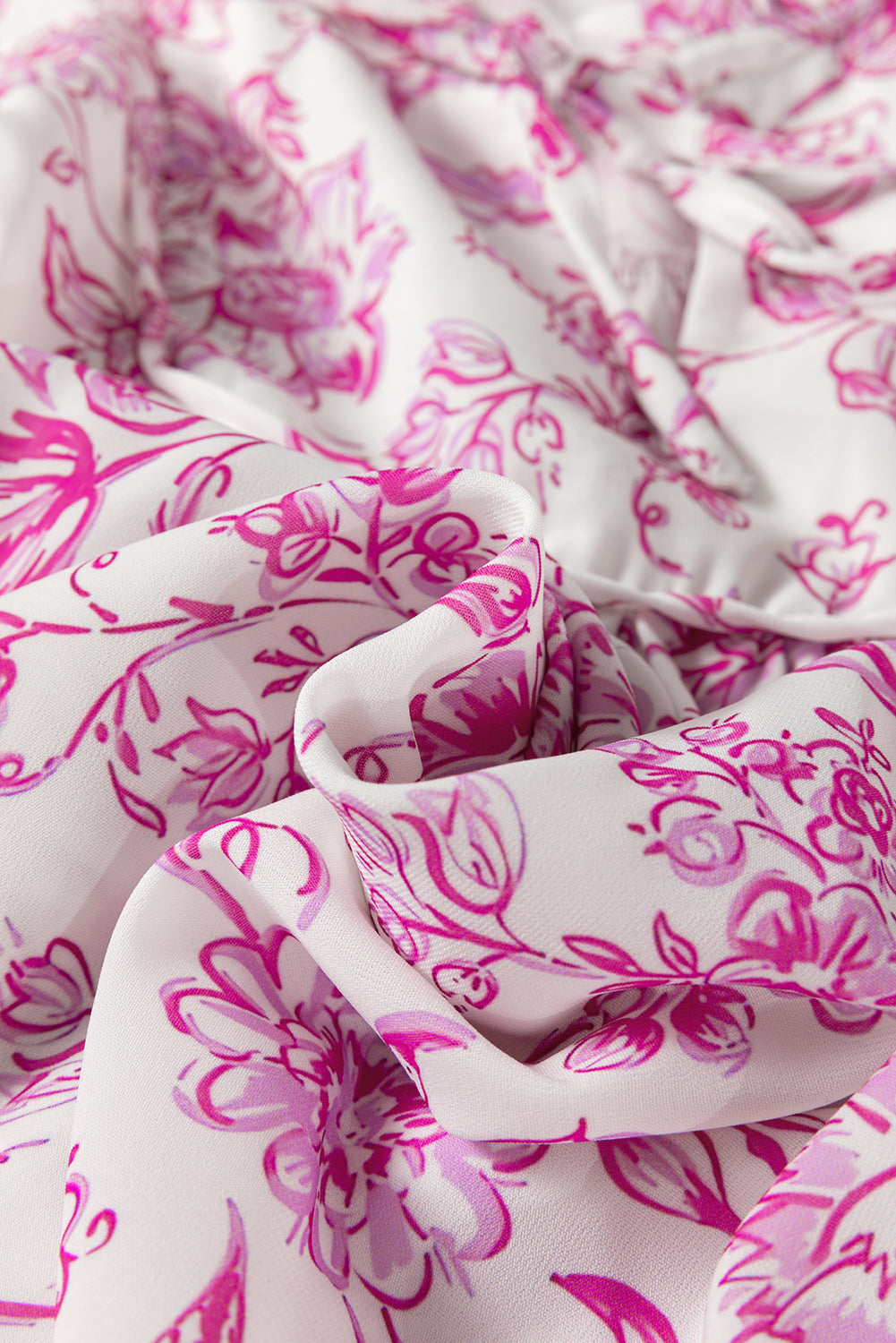 Pink Floral Ruffle Blouse
