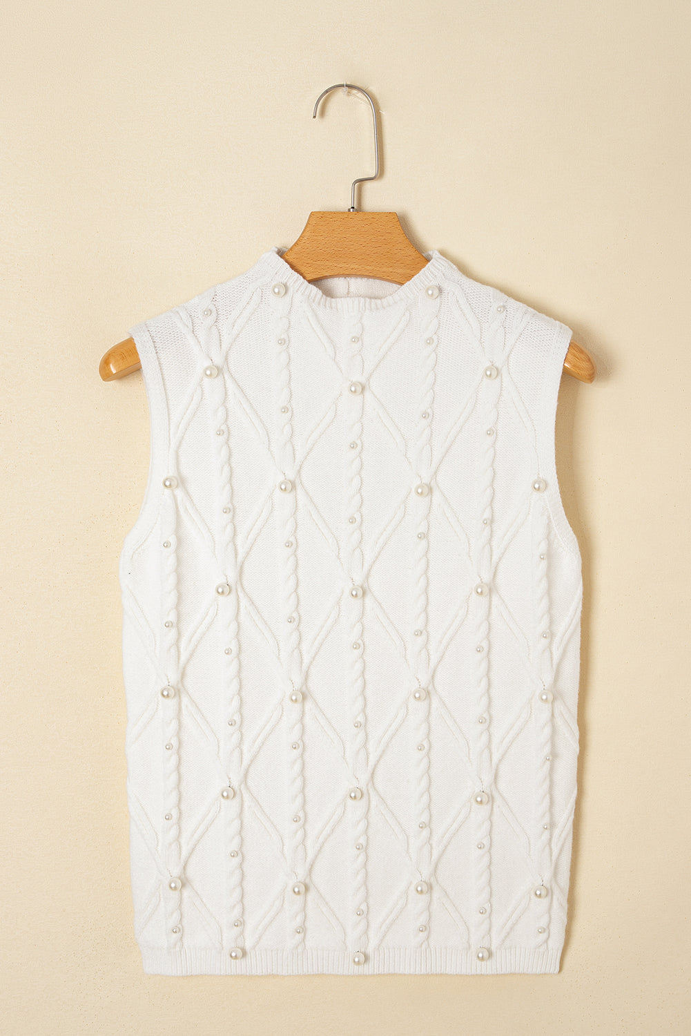White Pearled Sweater Vest