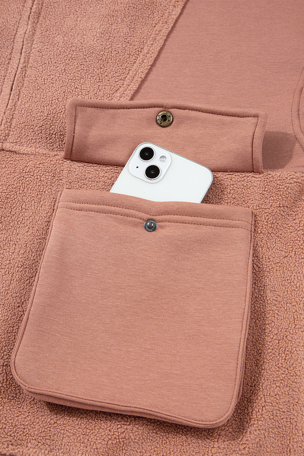 Camel Half Zipper Baggy Sweatshirt