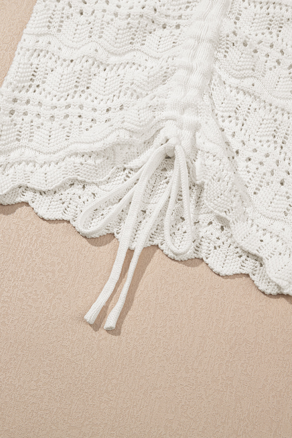 White Knit V Neck Vest