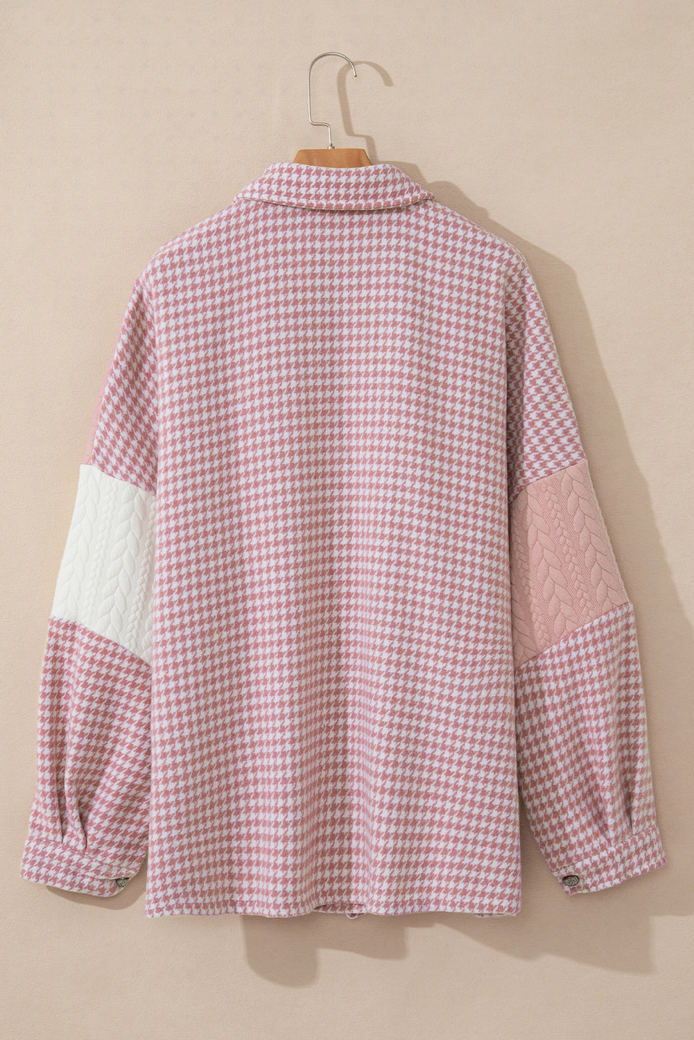 Pink Houndstooth Shacket
