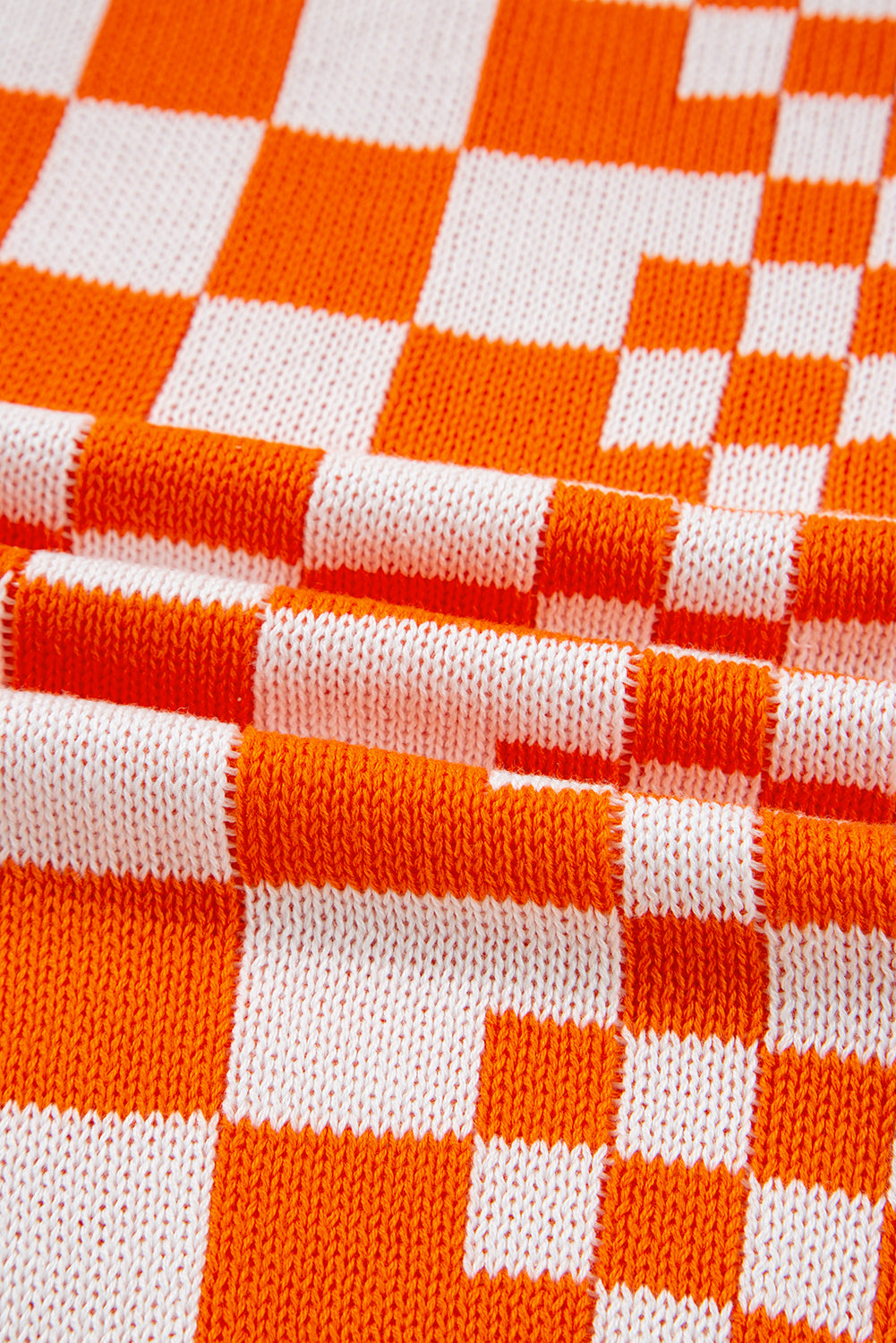 Orange Checkered Cardigan