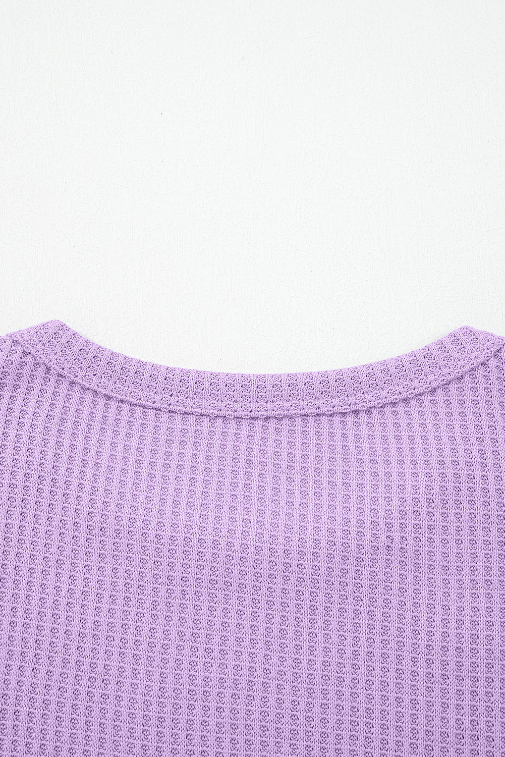 Thermal Knit Patchwork Long Sleeve Top