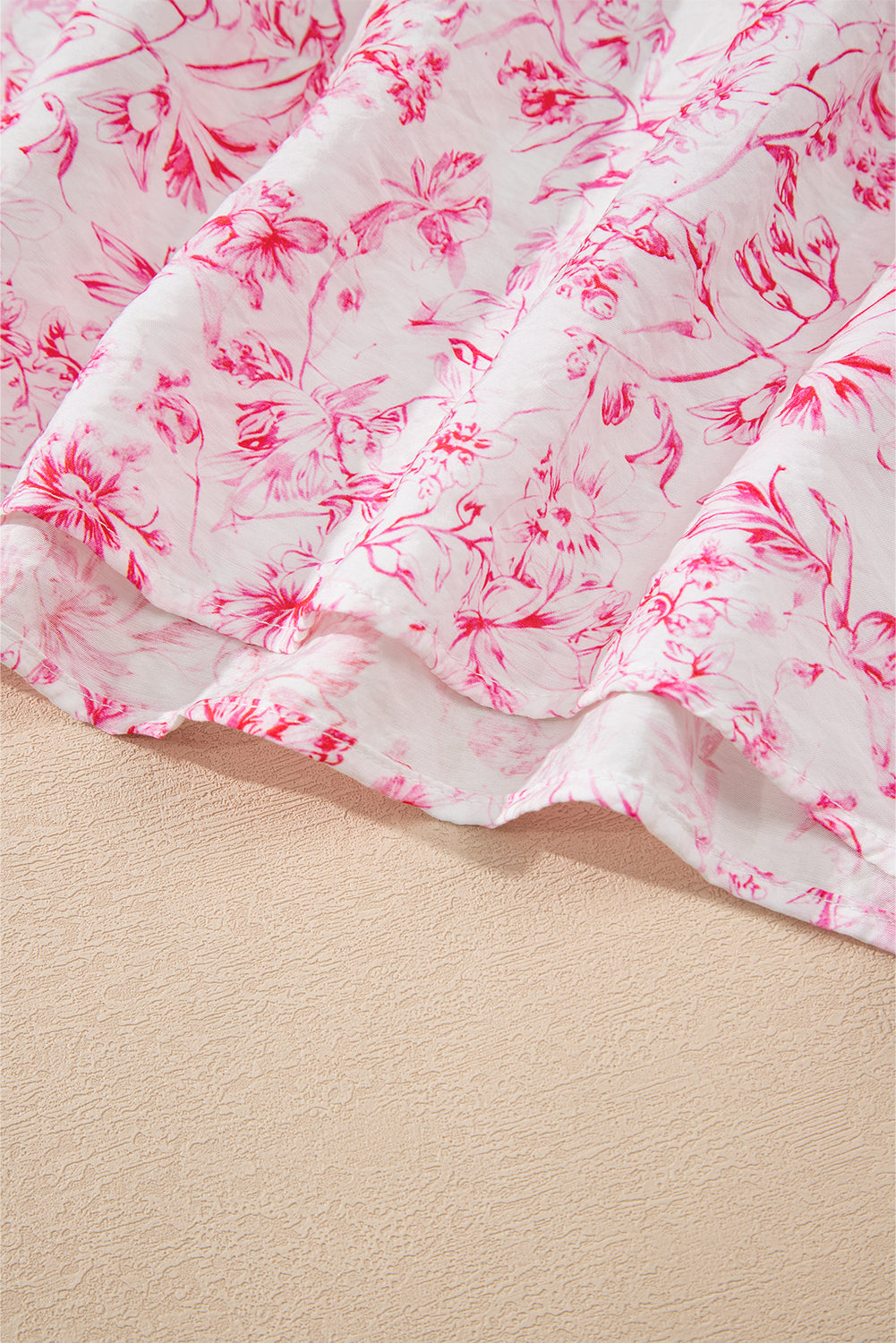 Pink Floral Ruffled Blouse