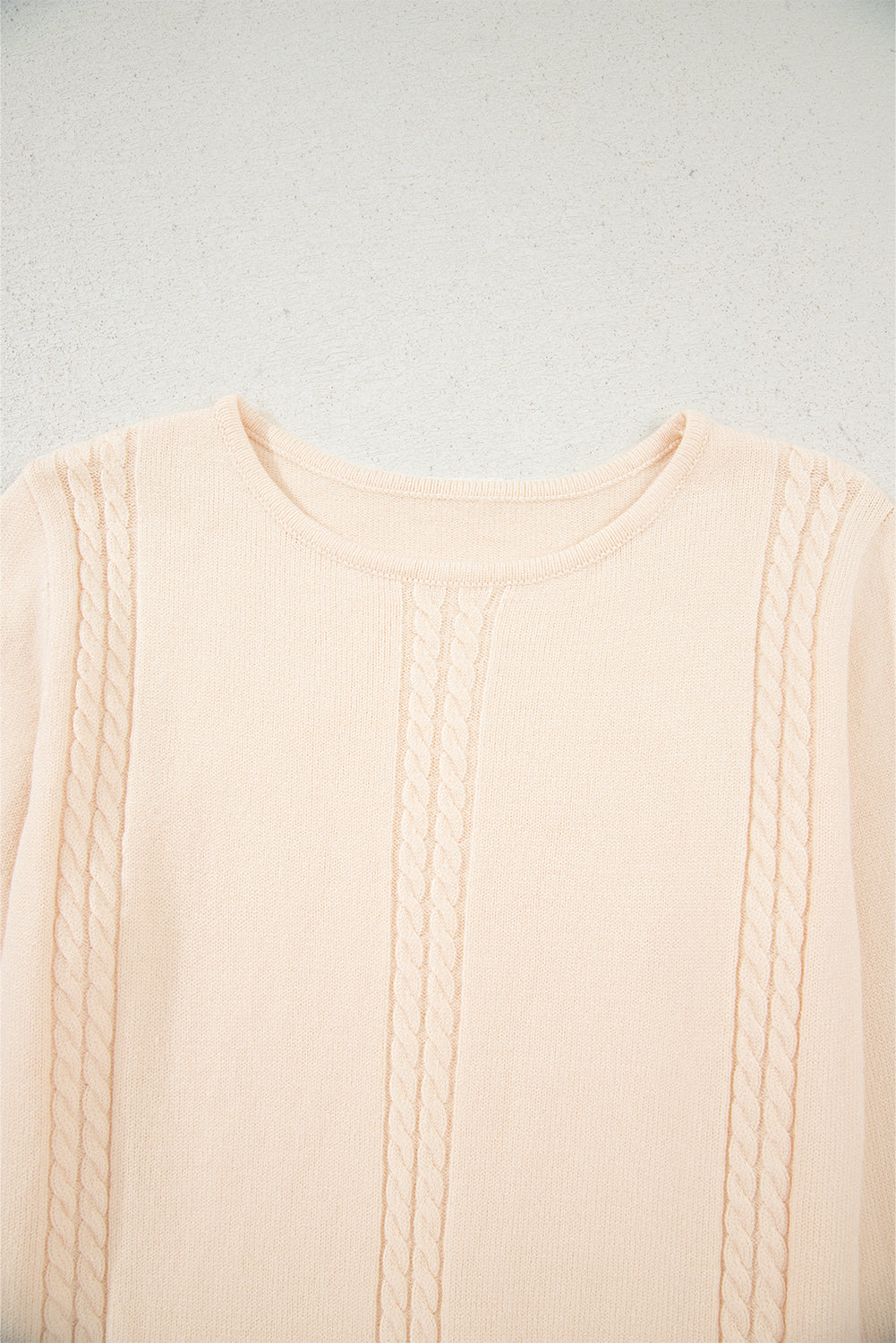 Beige Bohemian Ruffle Sweater