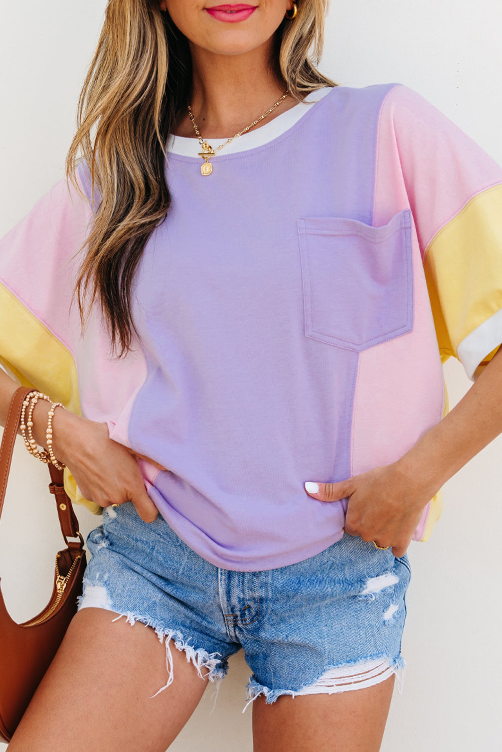 Purple Patchwork T Shirt