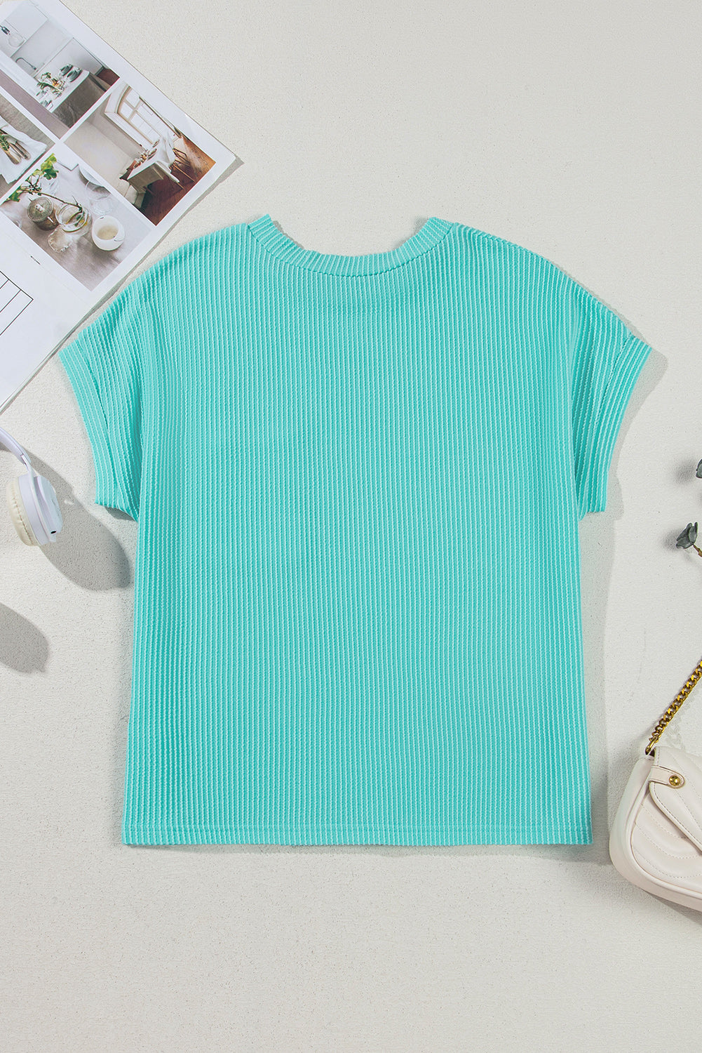 Light Blue Corded Knit Shirt