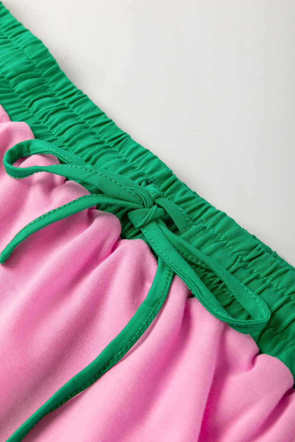 Pink & Green Trim Shirt and Skirt Set