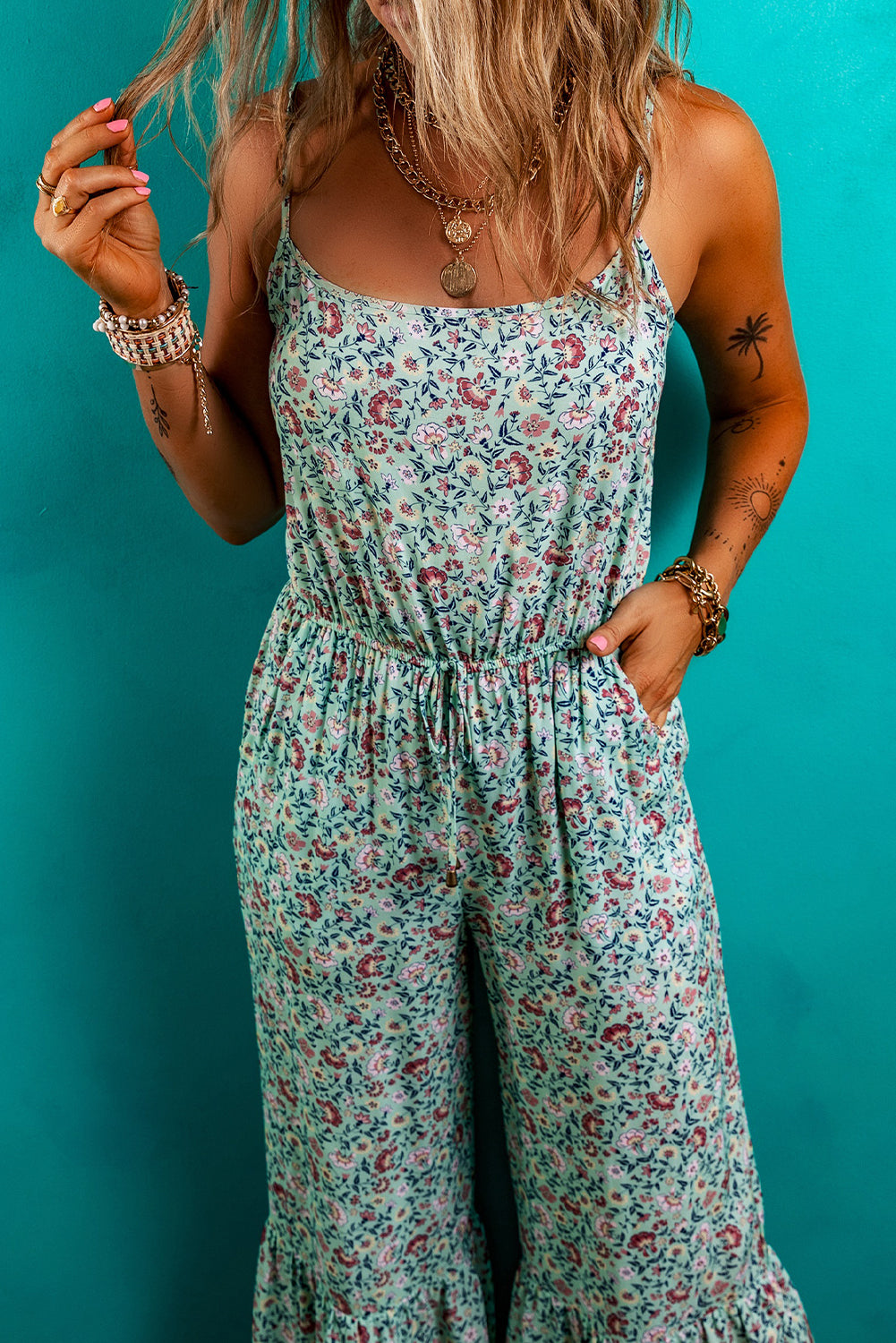 Green Bohemian Jumpsuit