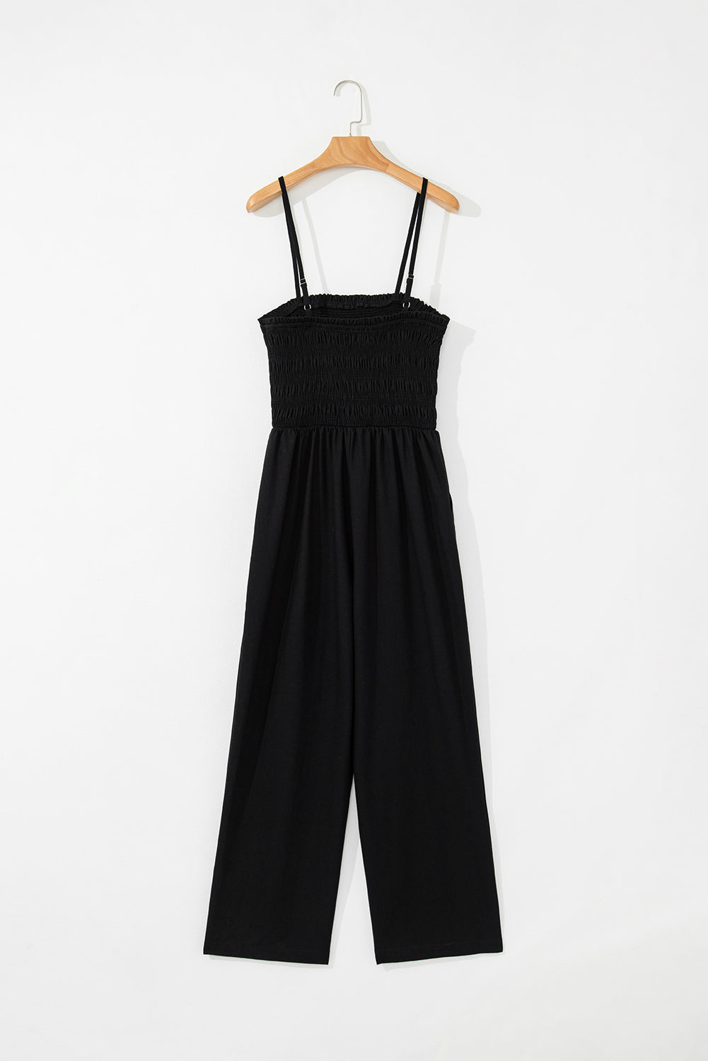Black Spaghetti Straps Wide Leg Jumpsuit