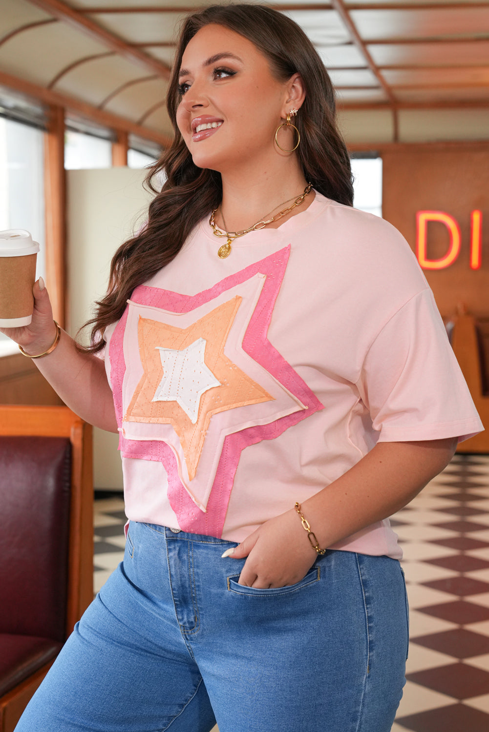 Light Pink Lace Star Shirt