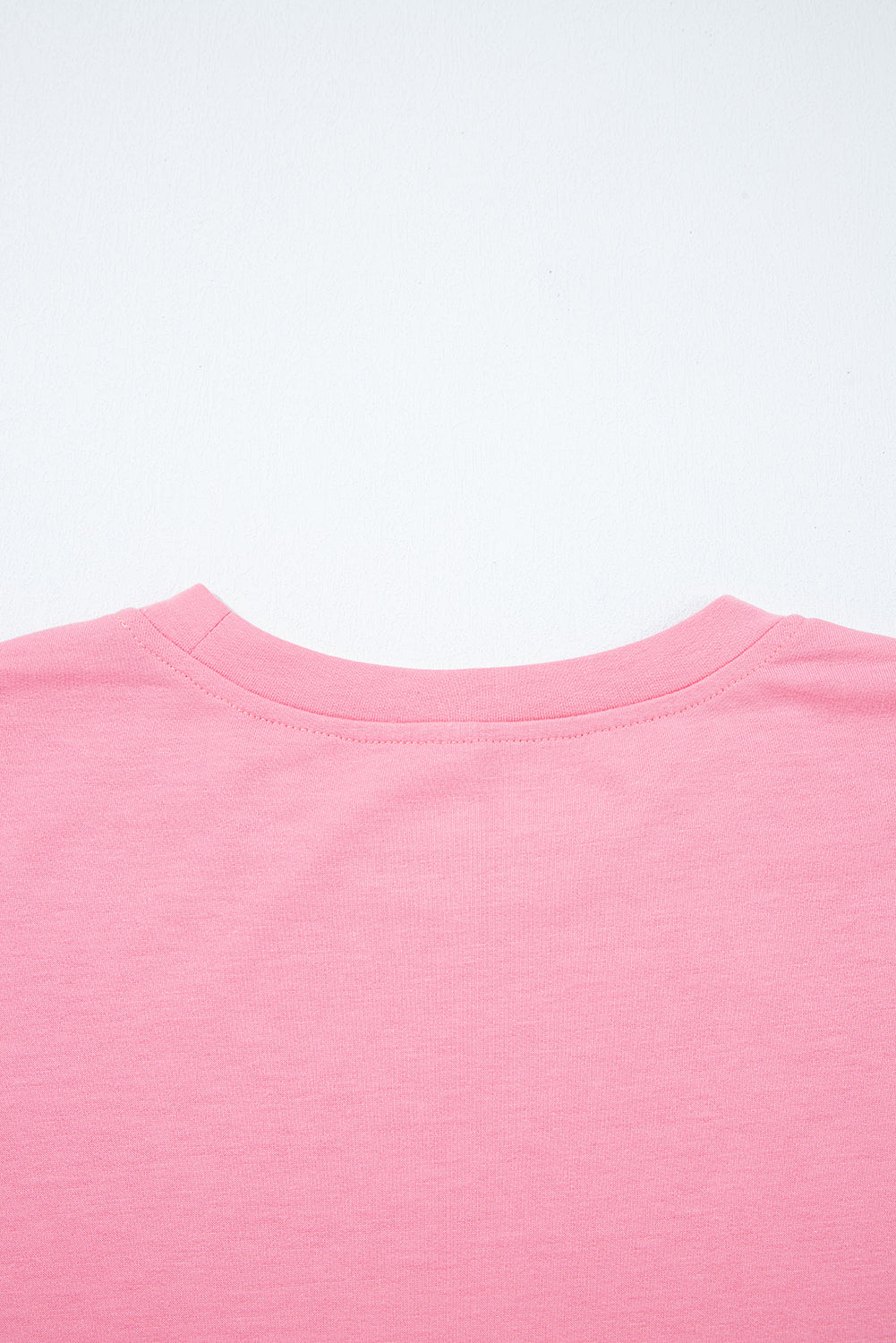 Pink Drop Shoulder Loose Sweatshirt