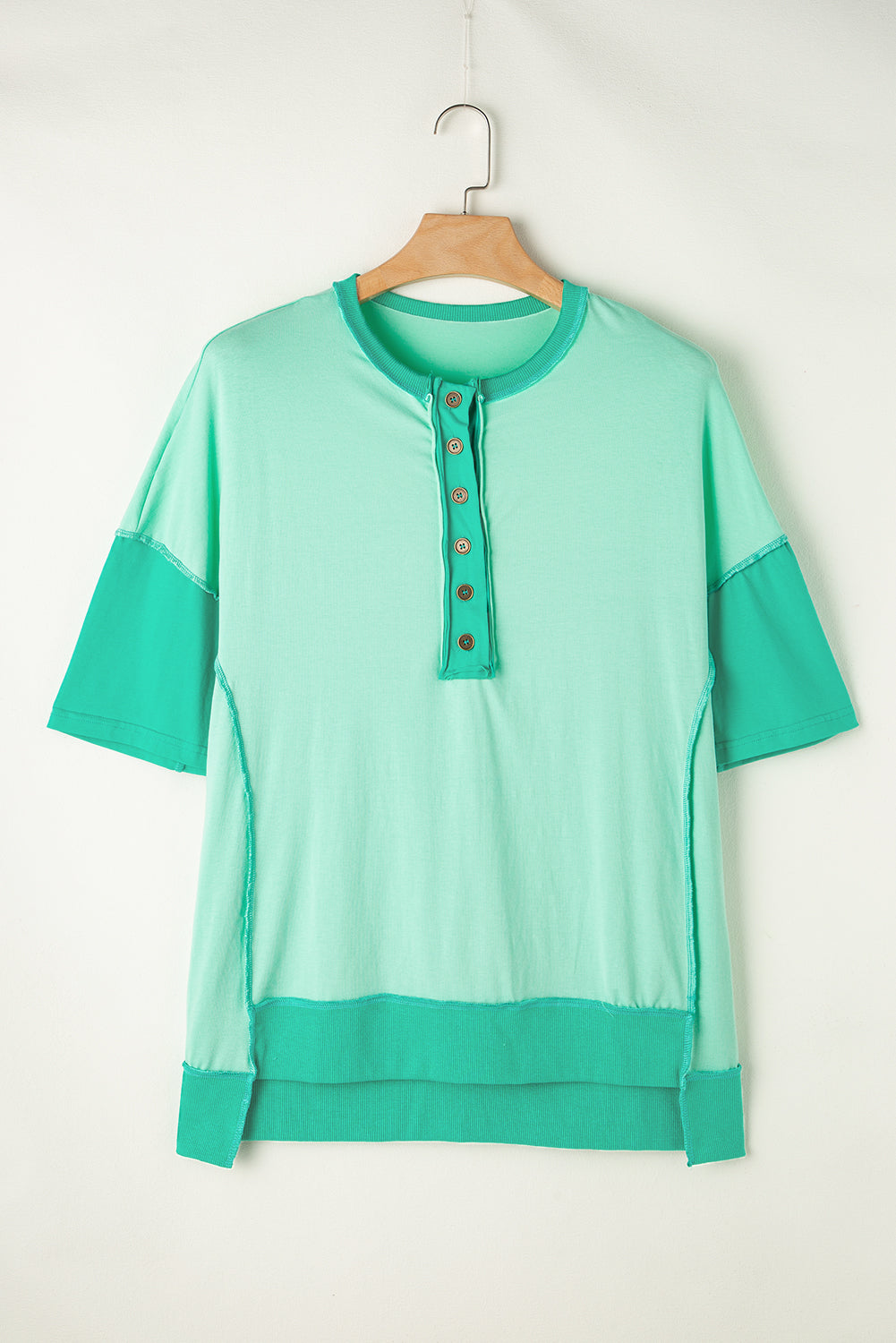 Bright Green Patchwork T Shirt