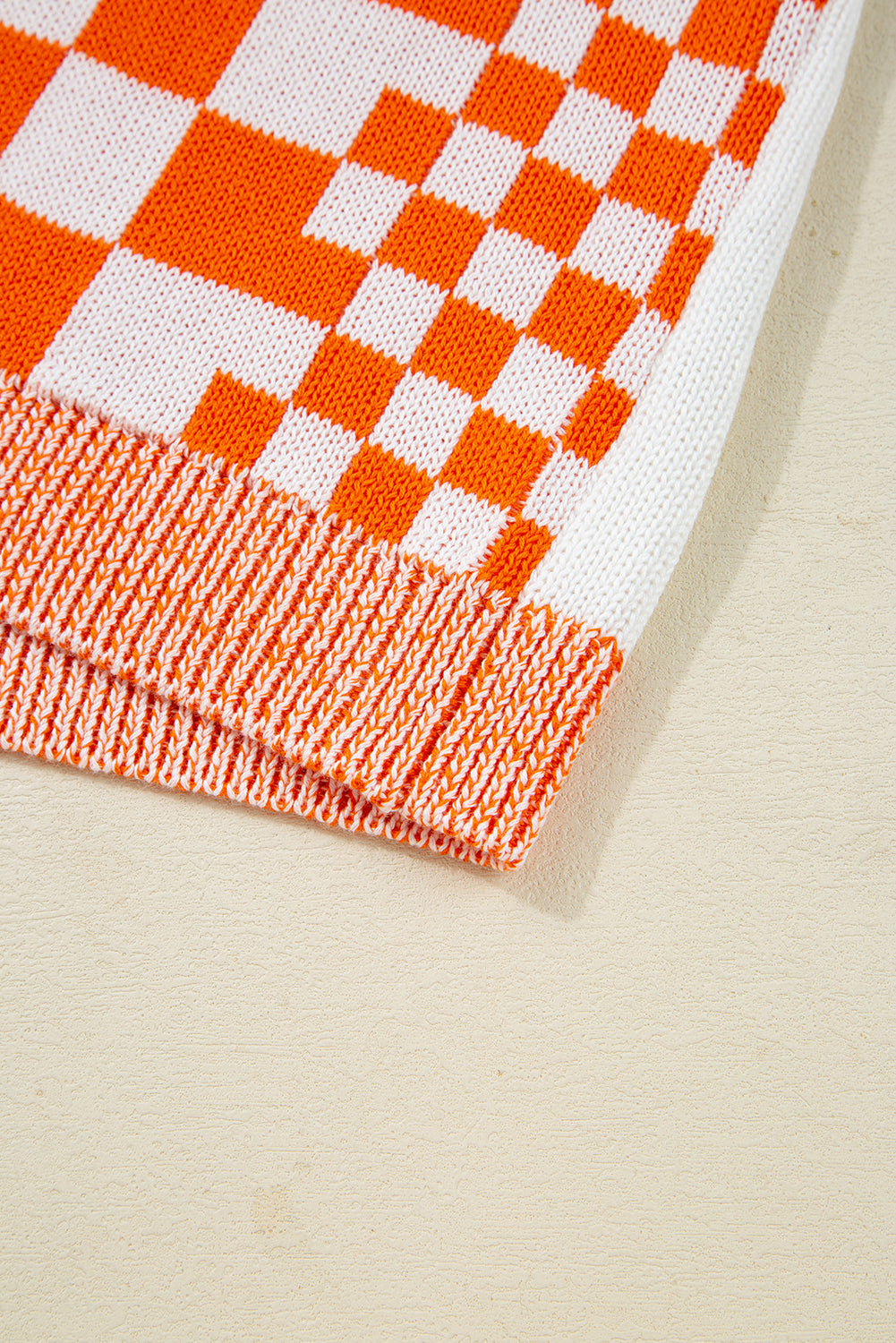 Orange Checkered Cardigan