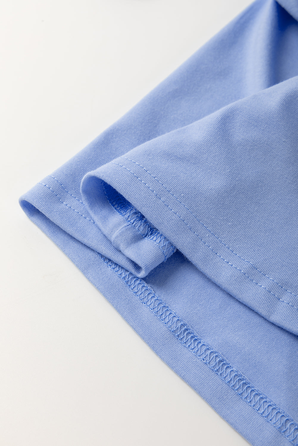 Sky Blue Flower Crew Neck Tee