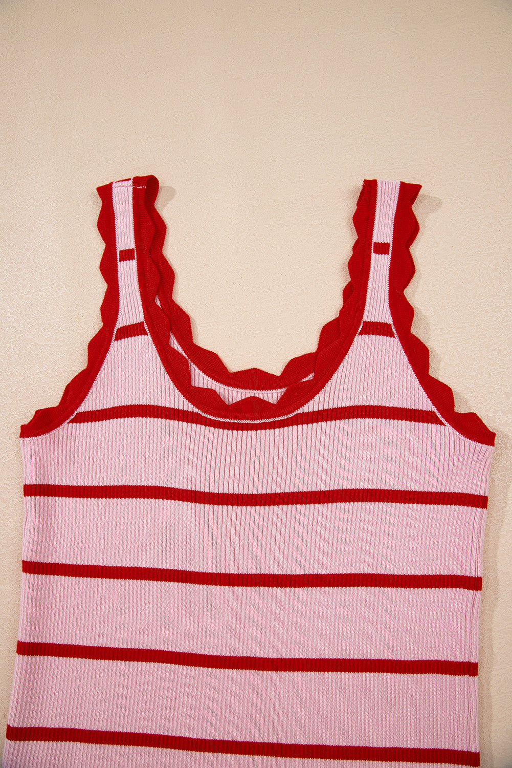 Rose Stripe Sleeveless Sweater Vest