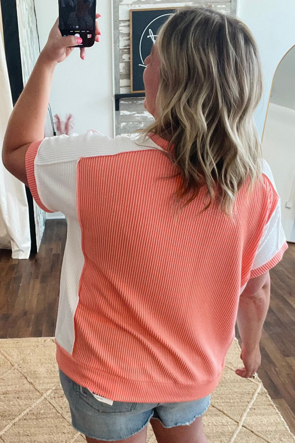 Orange Twist Colorblock Top