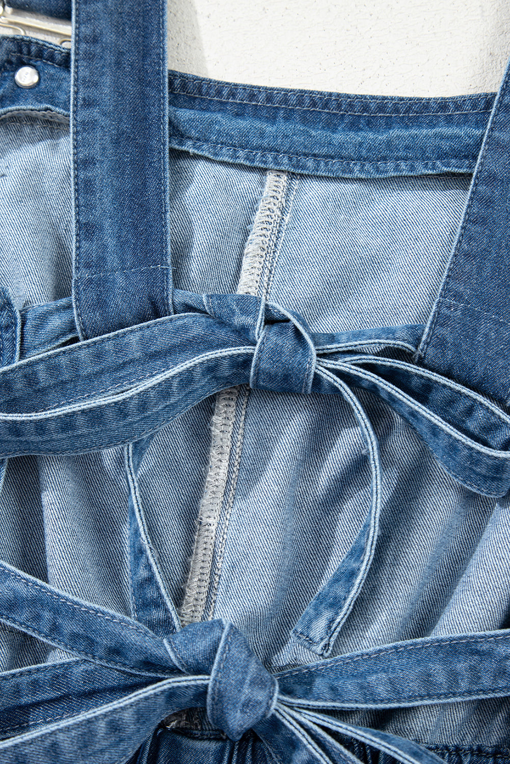 Buckle Straps Denim Romper