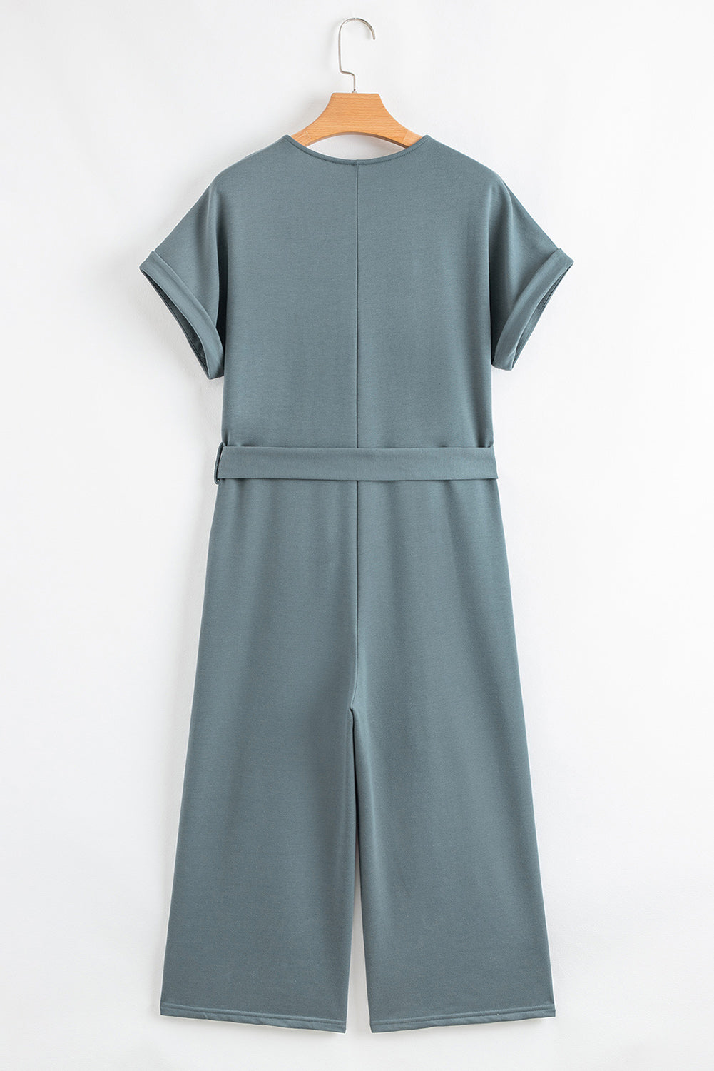 Blue Wide Leg Pocketed Jumpsuit