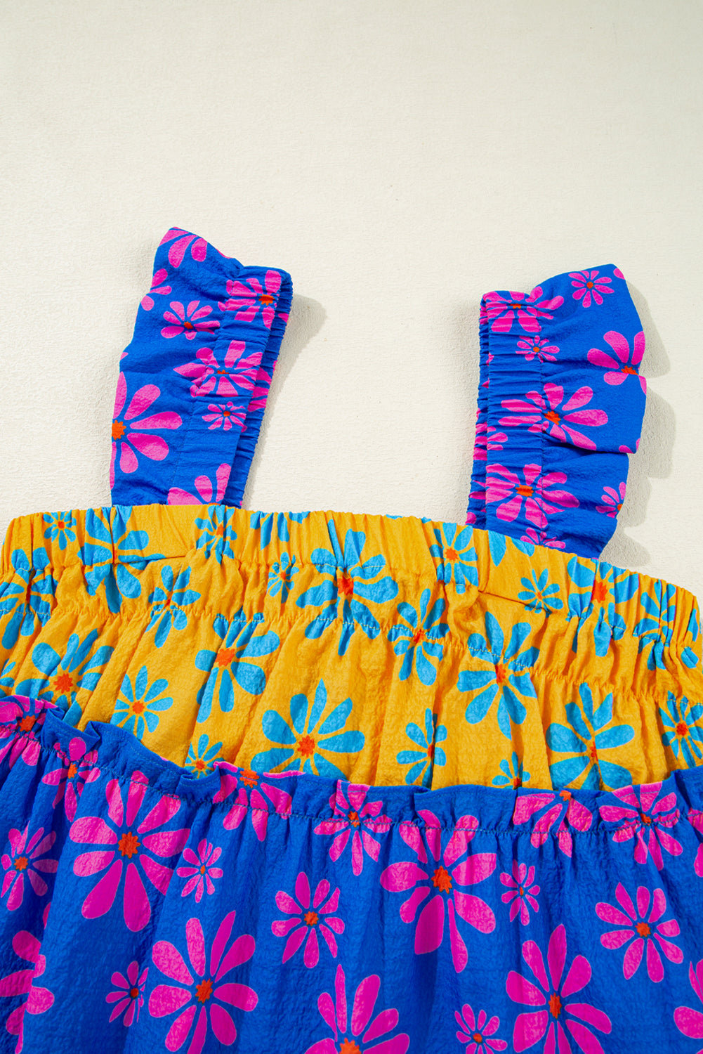 Blue Floral Flowy Tank Top