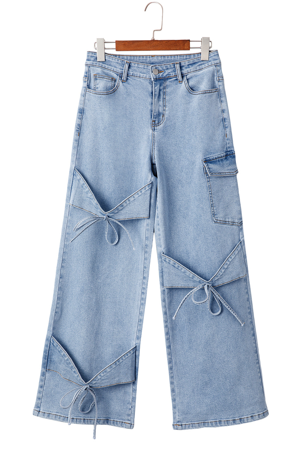 Blue Bowknot Cargo Jeans