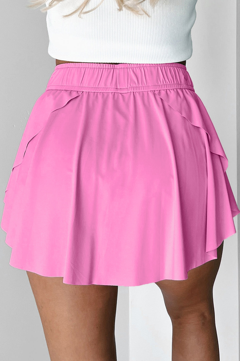 Hot Pink Drawstring Tennis Skort