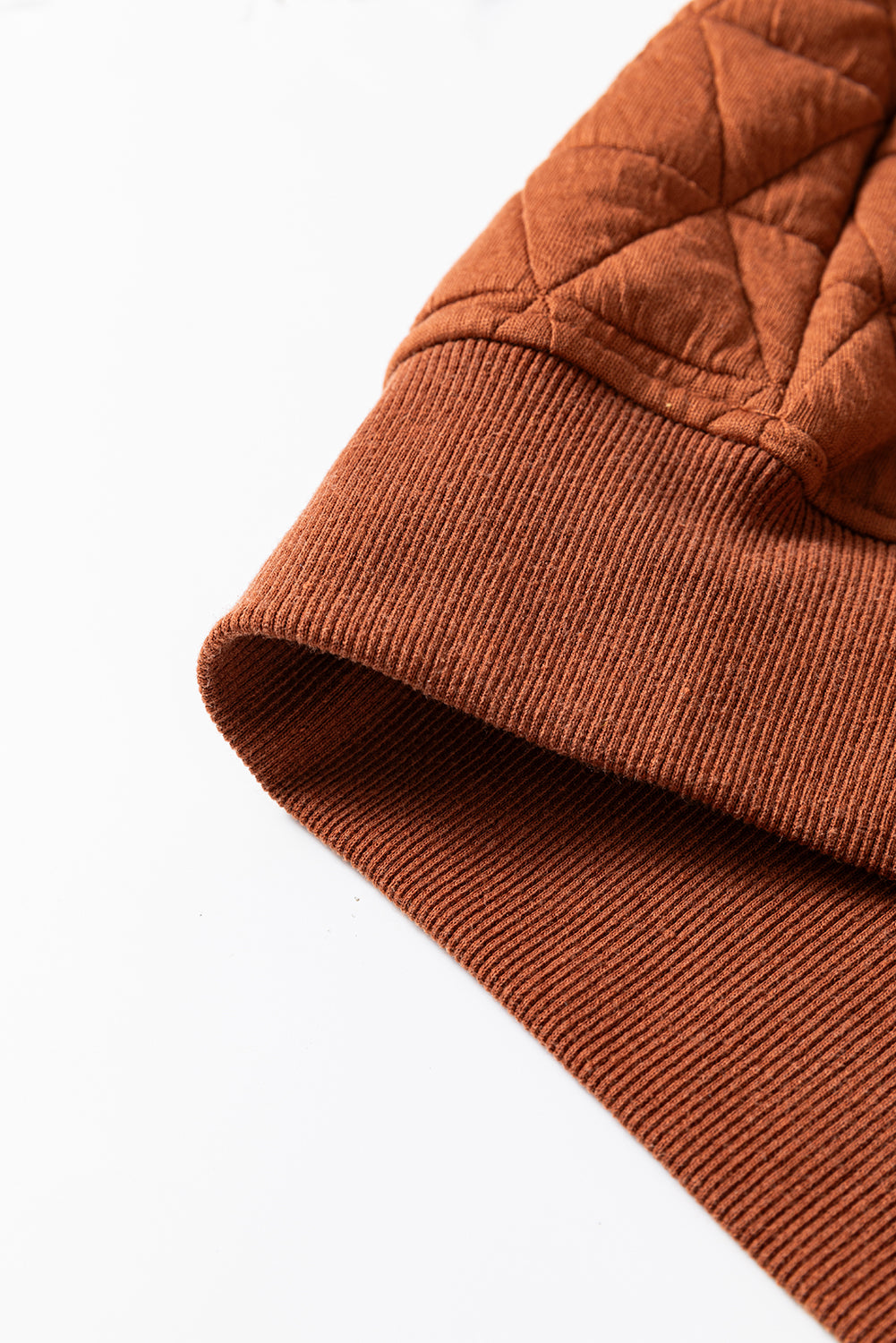 Quilted Half Zipped Loose Sweatshirt