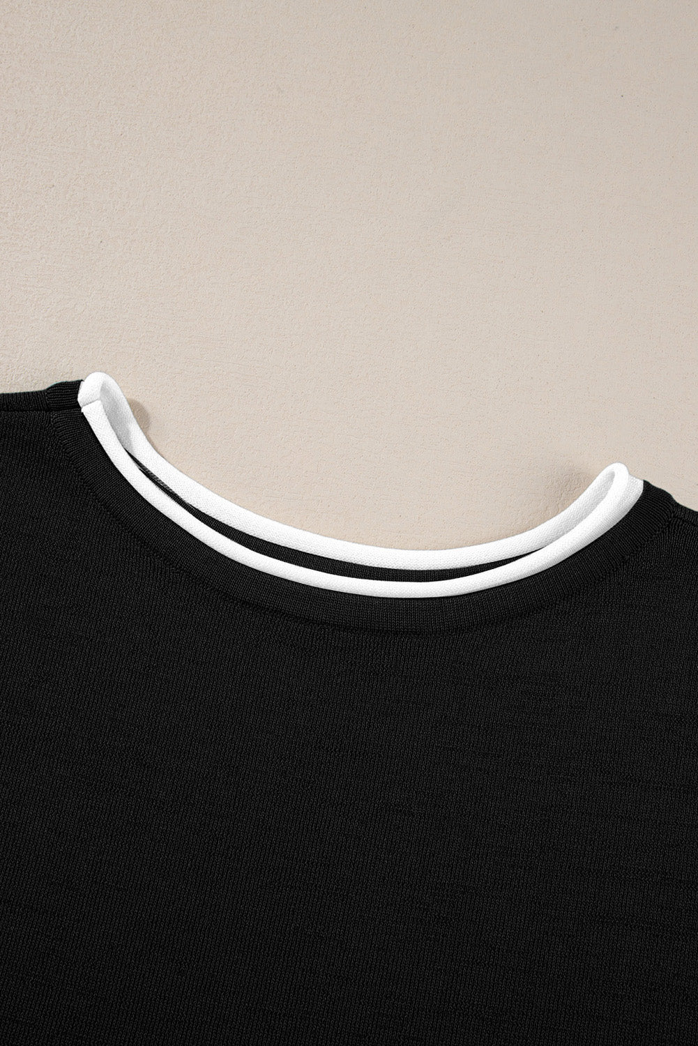 Black Contrast 2pcs Sweater Set