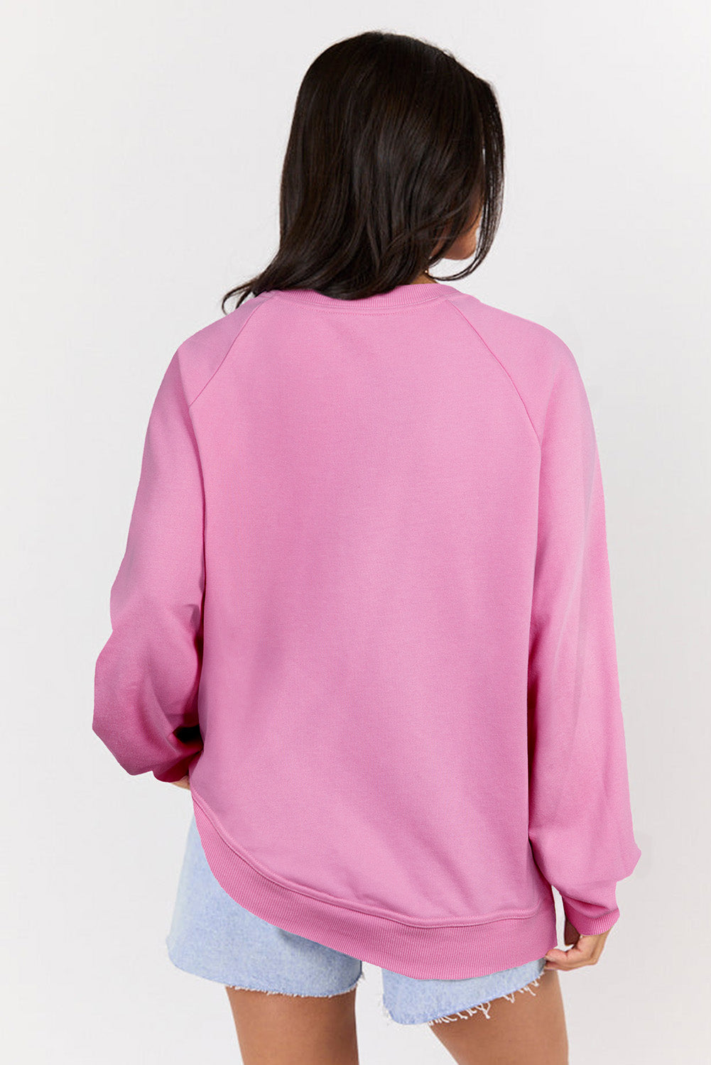 Bright Pink Lace Sweatshirt