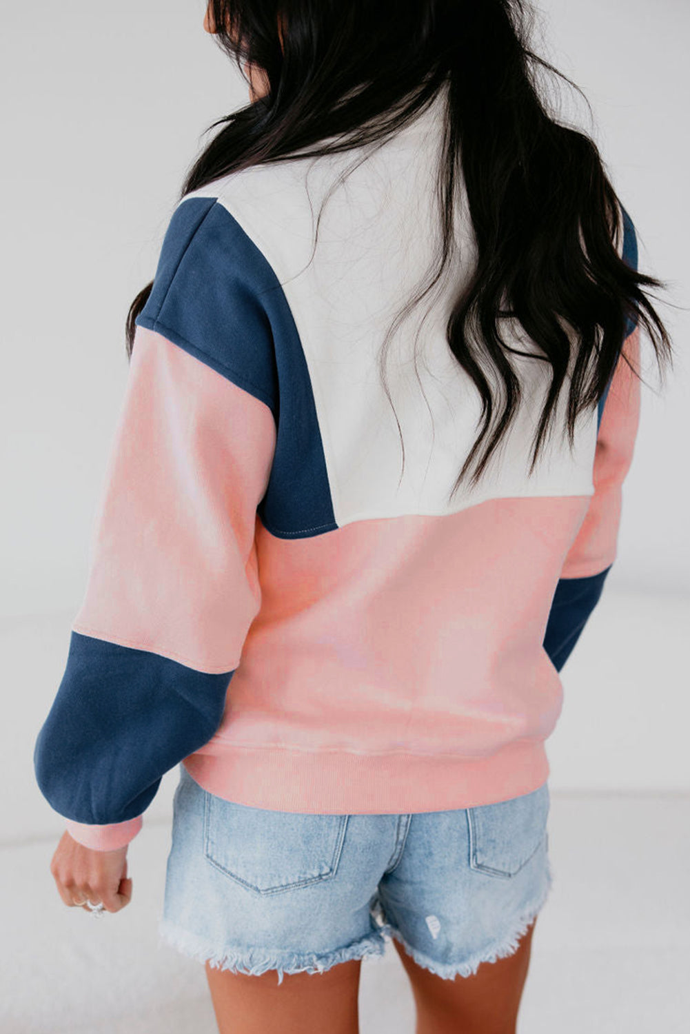 Pink Colorblock Sweatshirt