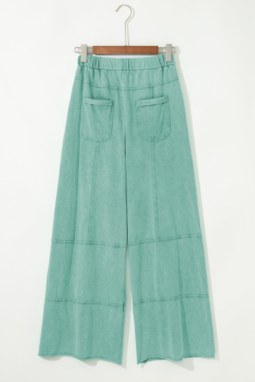Mint Green High Waist Wide Leg Cargo Pants