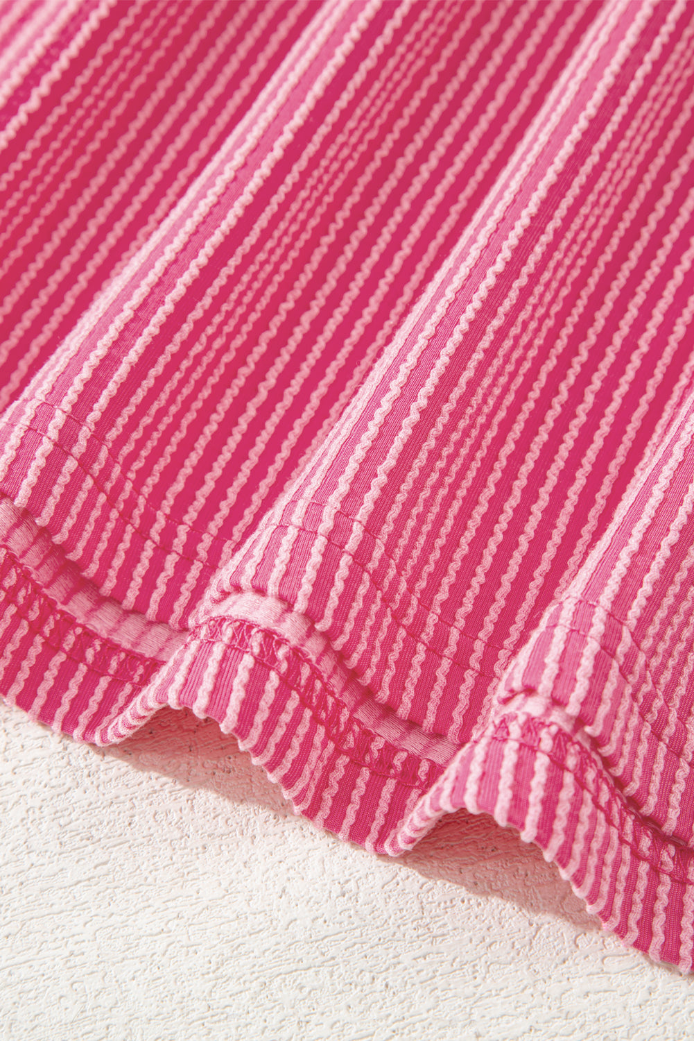 Rose Red Twisted Ribbed Tee