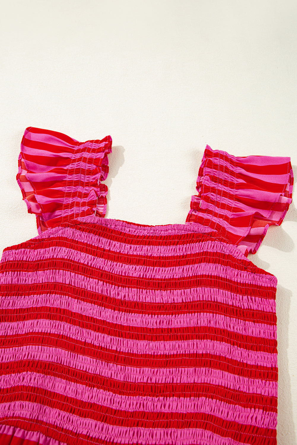 Rose Stripe Tiered Maxi Dress
