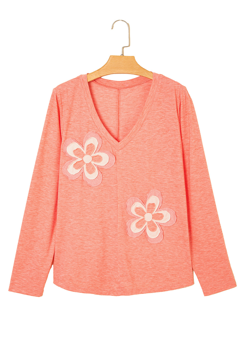Salmon Floral Patchwork T Shirt