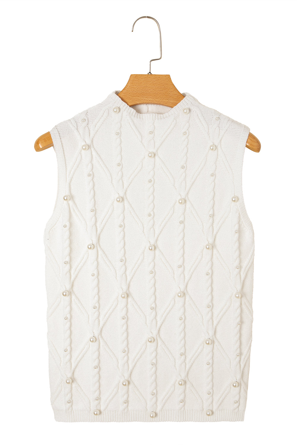 White Pearled Sweater Vest