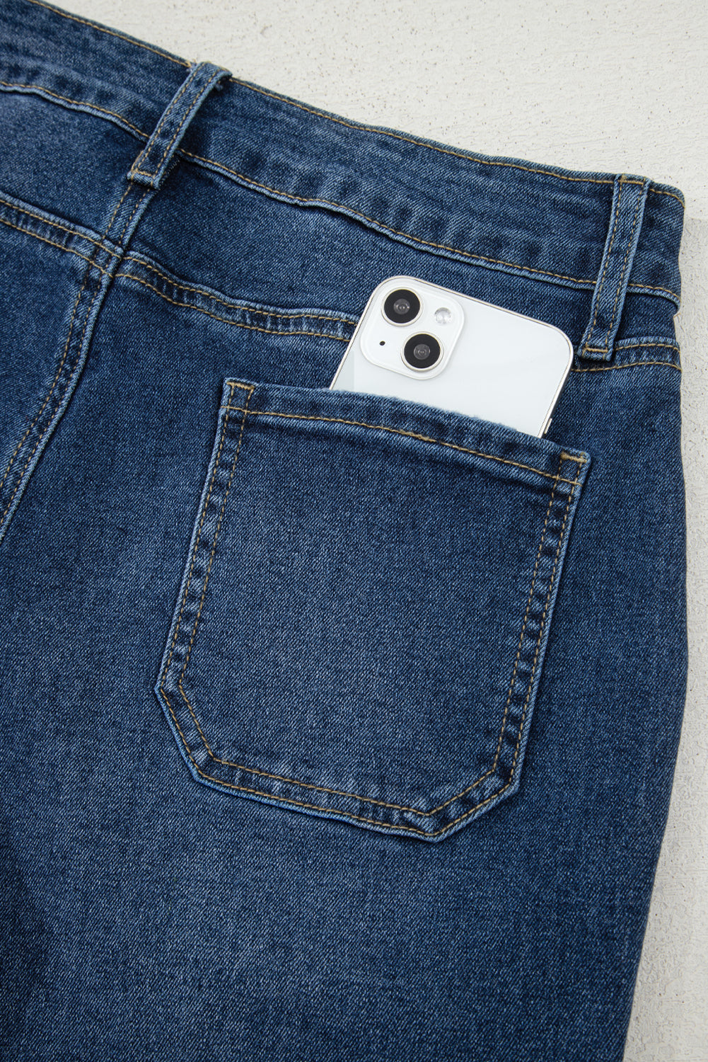 Cropped High Rise Wide Leg Jeans