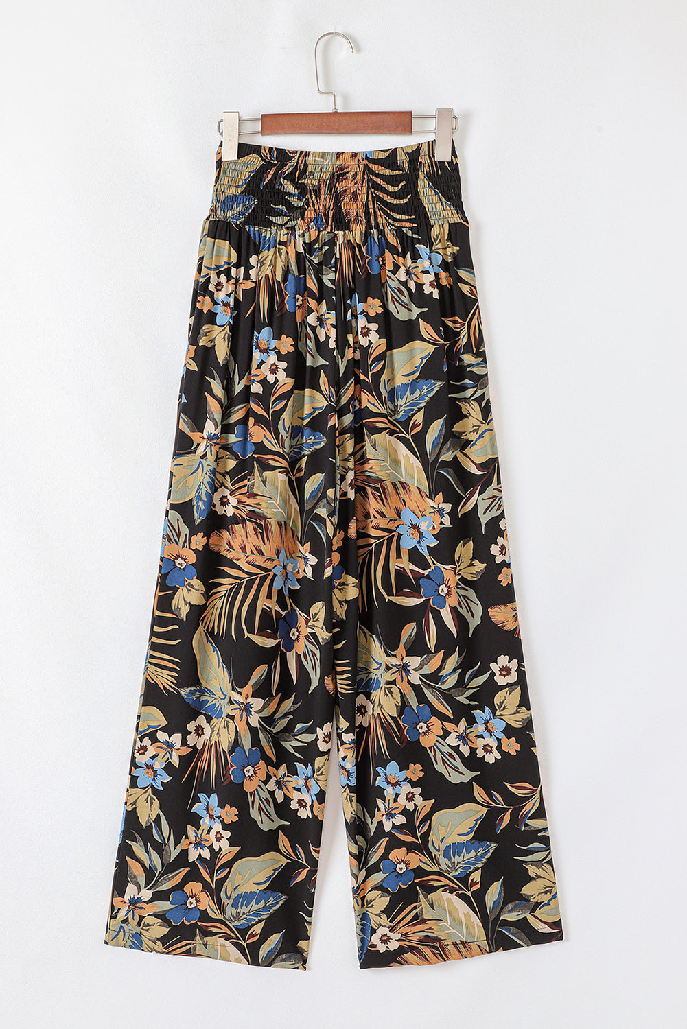 Multicolour Floral Wide Leg Pants with Tie