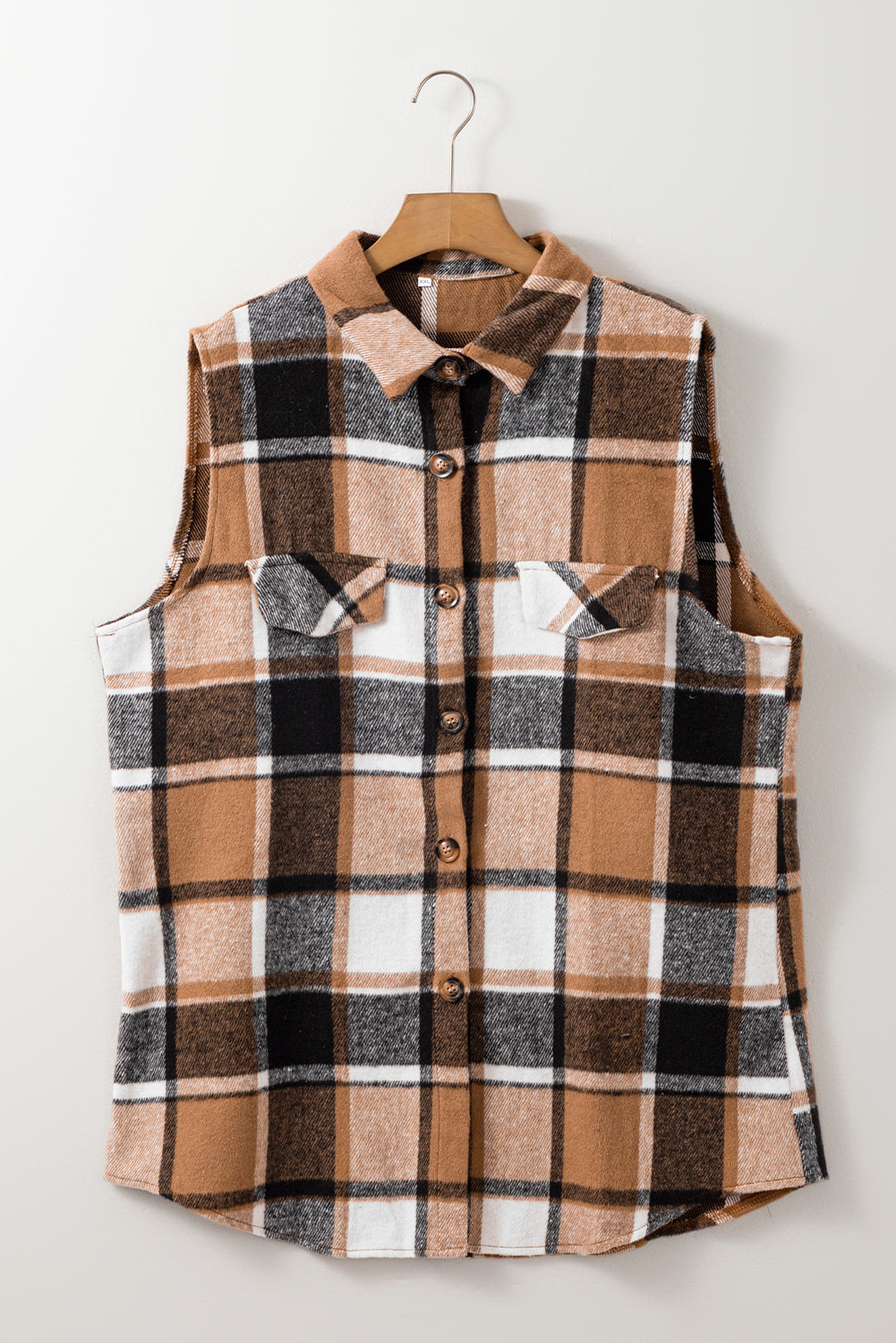 Retro Plaid Button up Collared Vest