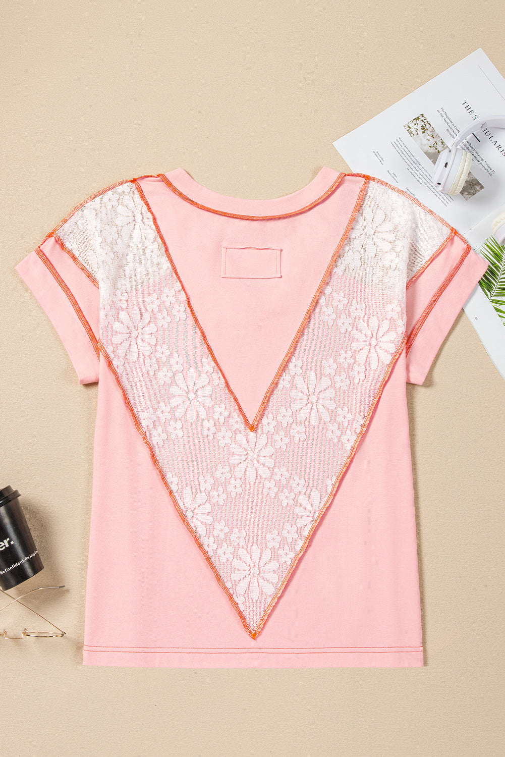 Light Pink Lace T Shirt